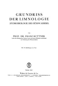 Grundriss der Limnologie German Edition Franz Ruttner Kitap Kapağı