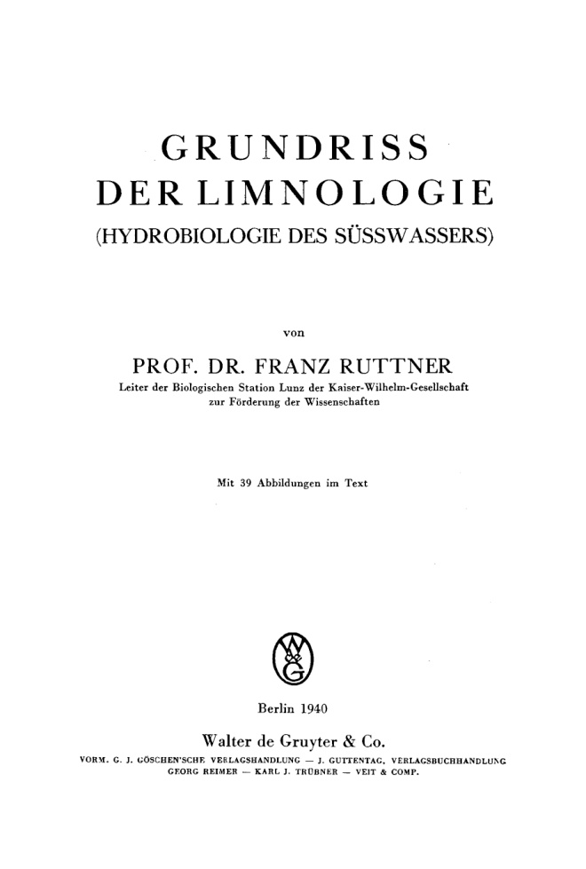 Grundriss der Limnologie PDF Download