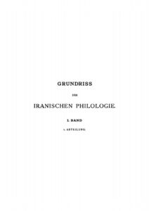 Grundriss der iranischen Philologie German Edition Wilh Geiger Kitap Kapağı