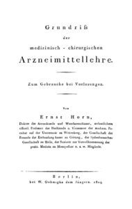 Grundriss der medizinisch chirurgischen Arzneimittellehre German Edition Ernst Horn Kitap Kapağı