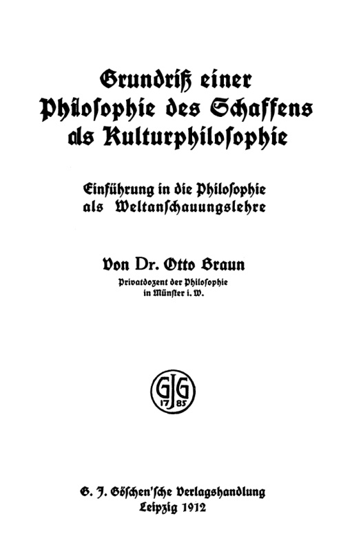 Grundriss einer Philosophie des Schaffens als Kulturphilosophie PDF Download