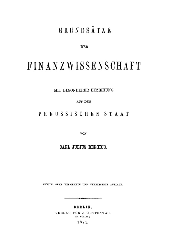 Grundsatze der Finanzwissenschaft German Edition Carl Julius Bergius Kitap Kapağı