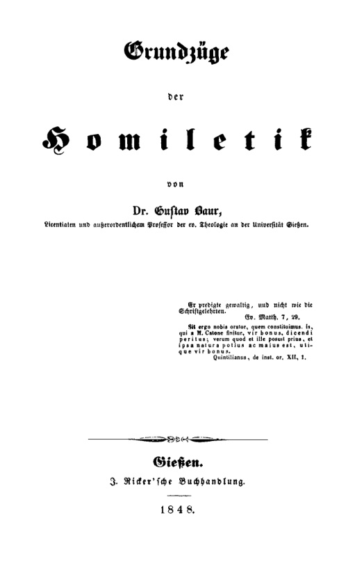 Grundzuge der Homiletik German Edition Gustav Baur Kitap Kapağı