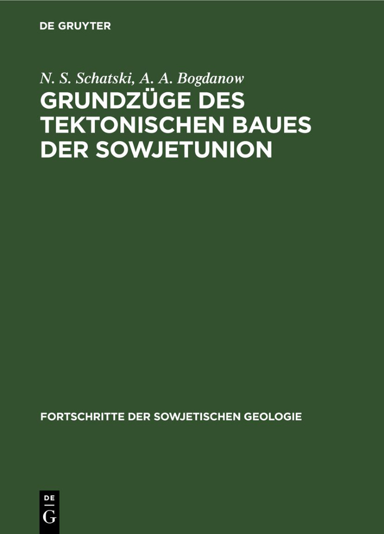 Grundzüge des tektonischen Baues der Sowjetunion PDF Download