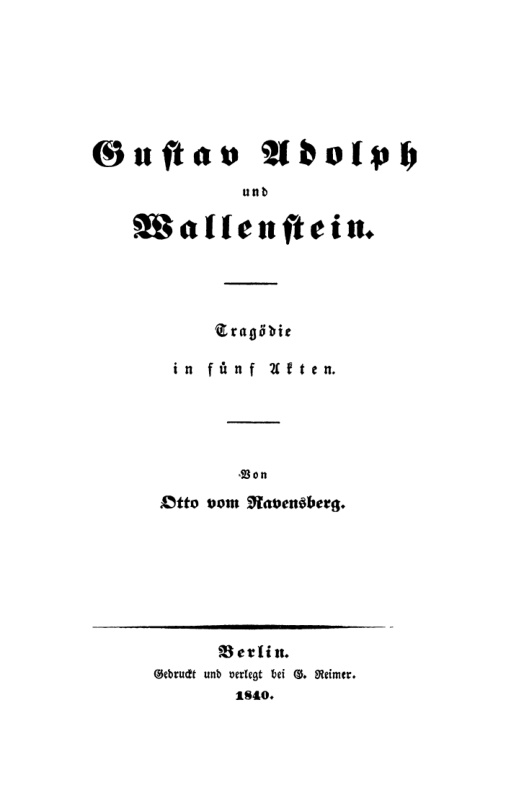 Gustav Adolph und Wallenstein German Edition Otto Ravensberg Kitap Kapağı