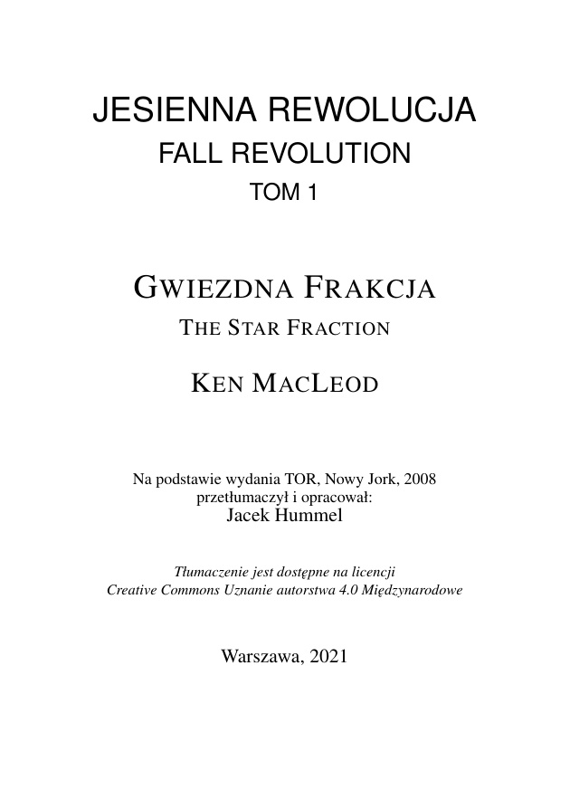 Gwiezdna Frakcja Polish Edition Ken MacLeod Kitap Kapağı