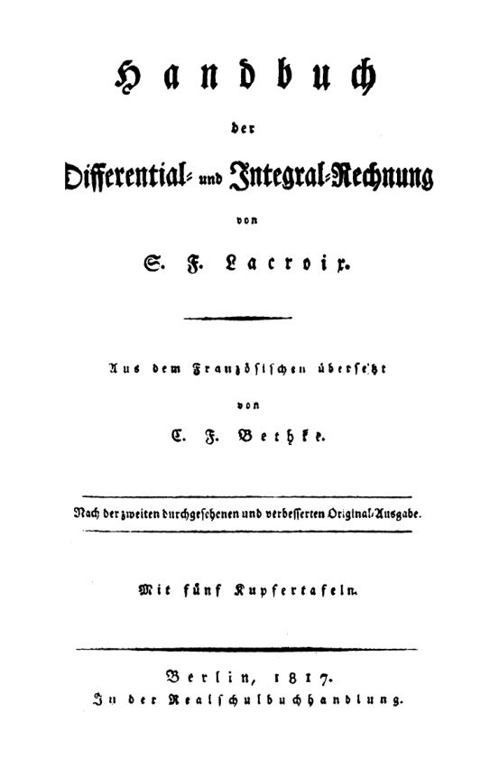 Handbuch der Differential und Integral Rechnung German Edition Silvestre F Lacroix Kitap Kapağı