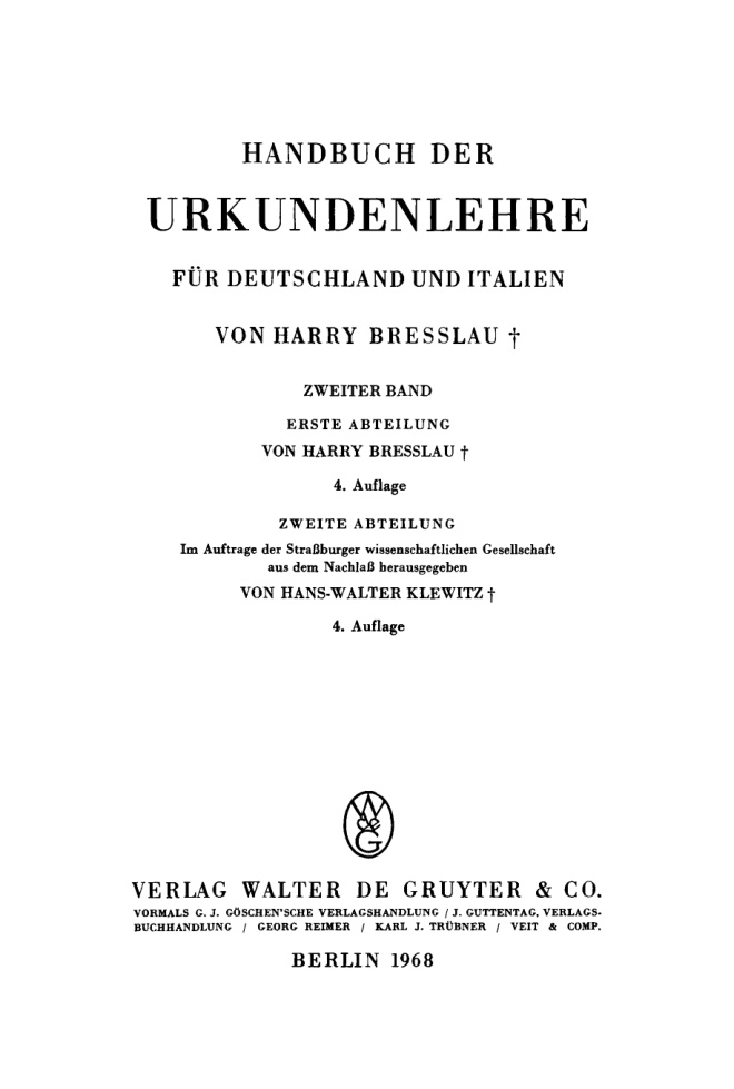 Handbuch der Urkundenlehre fur Deutschland und Italien Band 2 Abt 12 German Edition Hans W Klewitz Kitap Kapağı