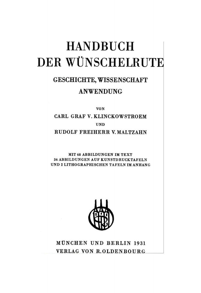 Handbuch der Wunschelrute German Edition Carl von Klinckowstroem Kitap Kapağı