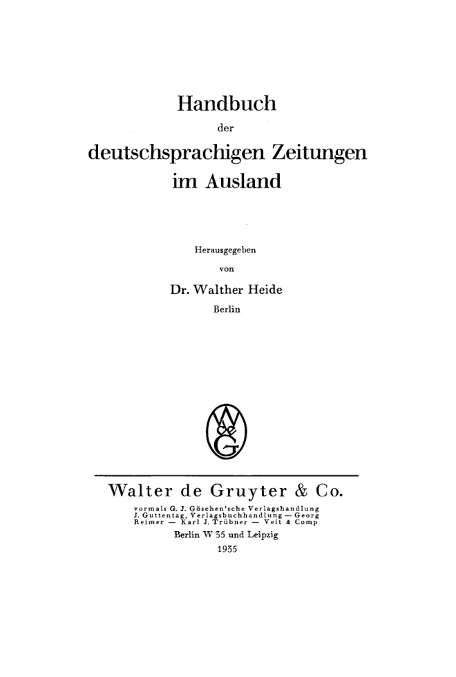 Handbuch der deutschsprachigen Zeitungen im Ausland German Edition Walther Heide Kitap Kapağı