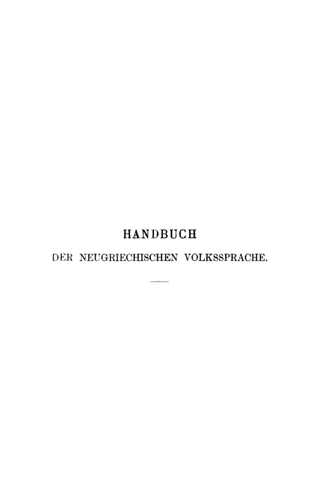 Handbuch der neugriechischen Volkssprache German Edition Albert Thumb Kitap Kapağı