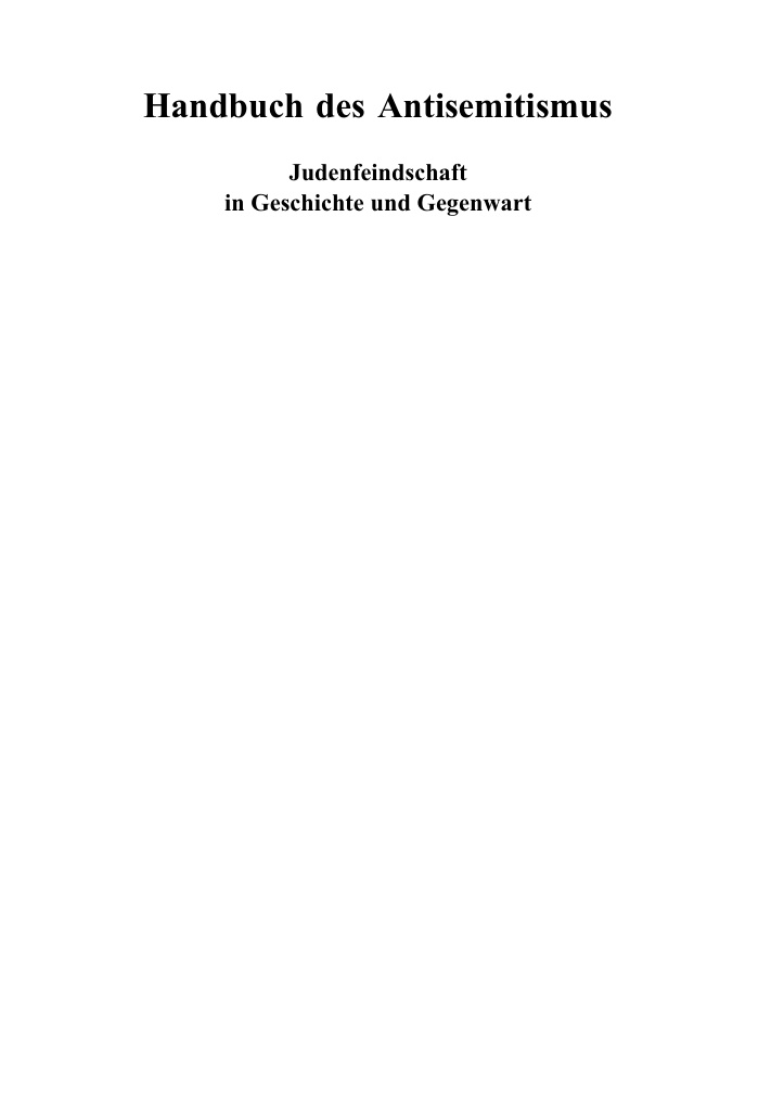 Handbuch des Antisemitismus Band 6 Publikationen German Edition Brigitte Mihok Kitap Kapağı
