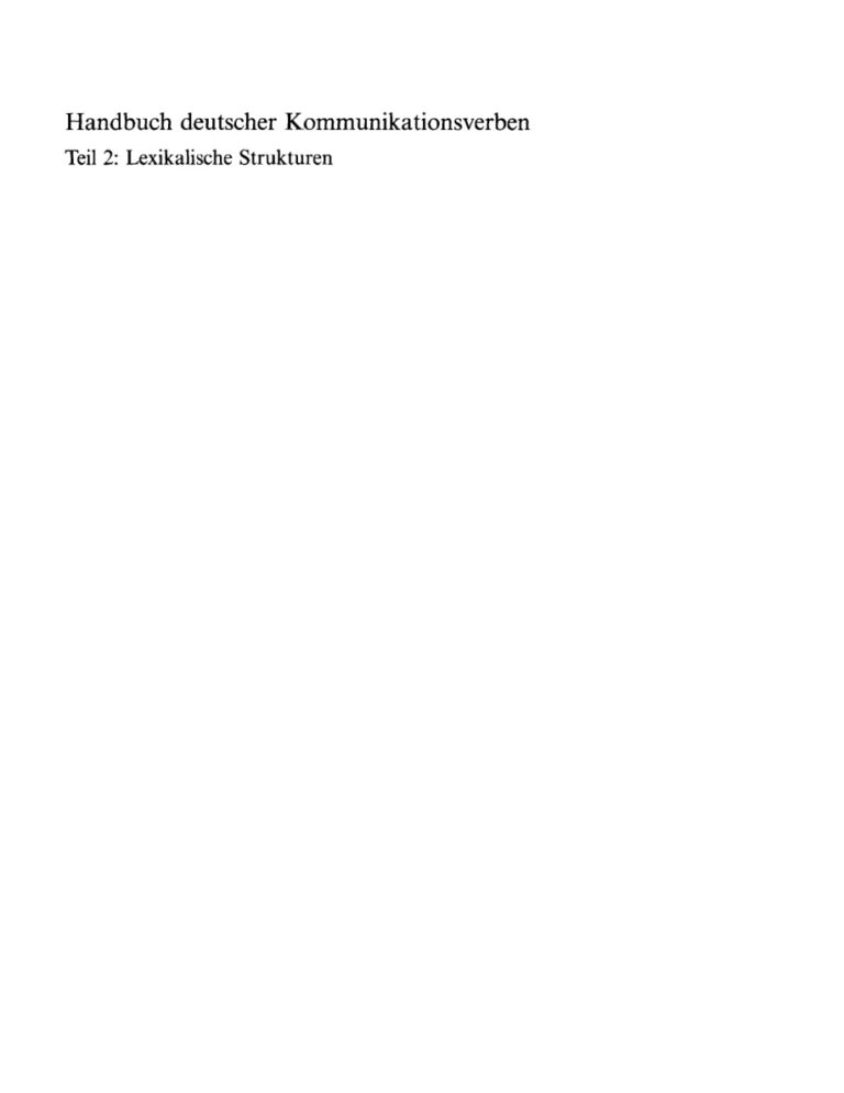 Handbuch deutscher Kommunikationsverben German Edition Gisela Harras Kitap Kapağı