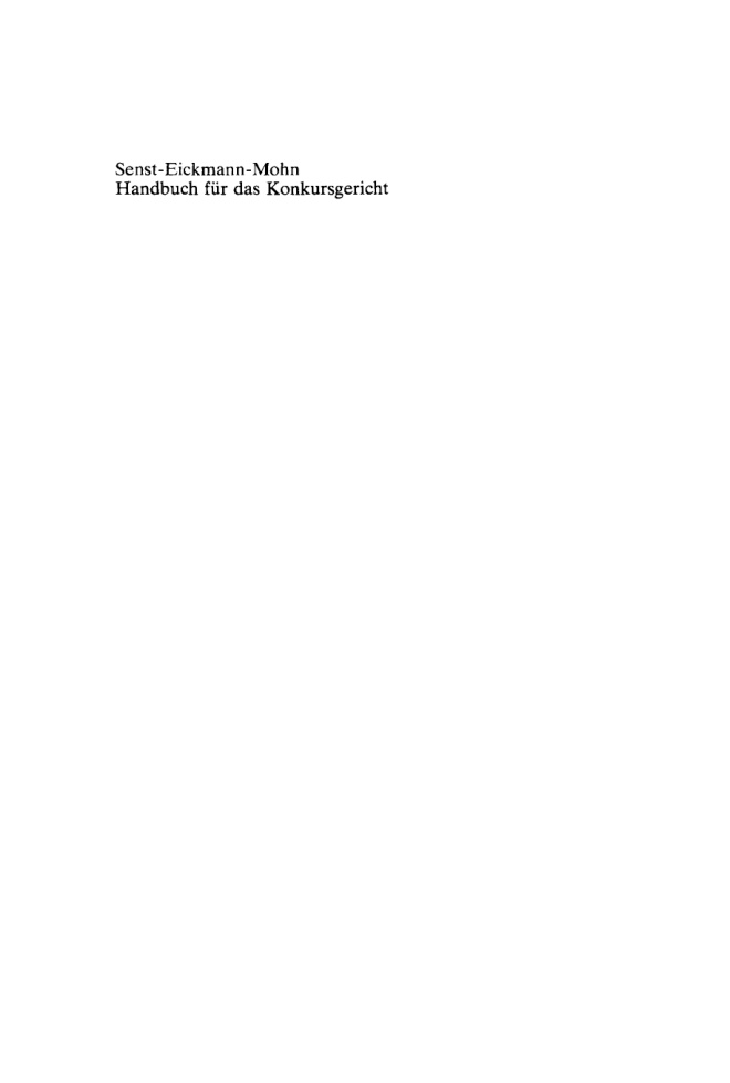 Handbuch fur das Konkursgericht German Edition Dieter Eickmann Kitap Kapağı