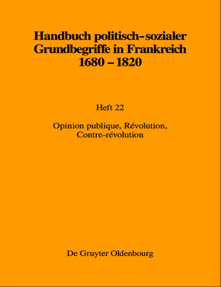 Handbuch politisch sozialer Grundbegriffe in Frankreich 1680 1820 German Edition Jorn Leonhard Kitap Kapağı