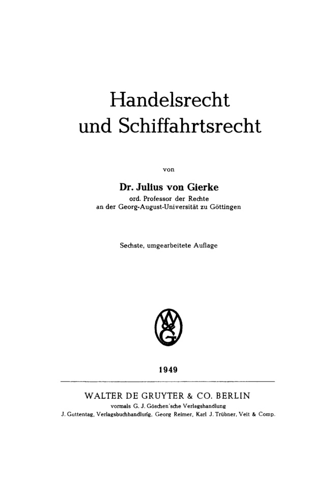 Handelsrecht und Schiffahrtsrecht German Edition Julius Gierke Kitap Kapağı