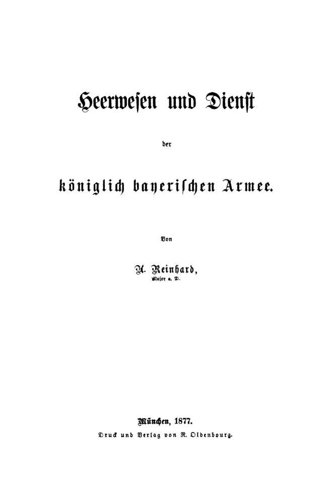 Heerwesen und Dienst der koniglich bayerischen Armee German Edition U Reinhard Kitap Kapağı
