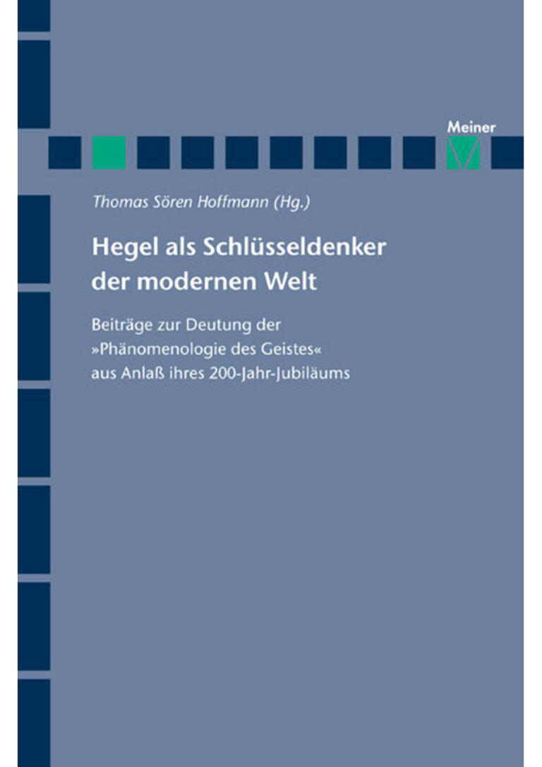 Hegel als Schlusseldenker der modernen Wel German Edition Thomas Soren Hoffmann Kitap Kapağı
