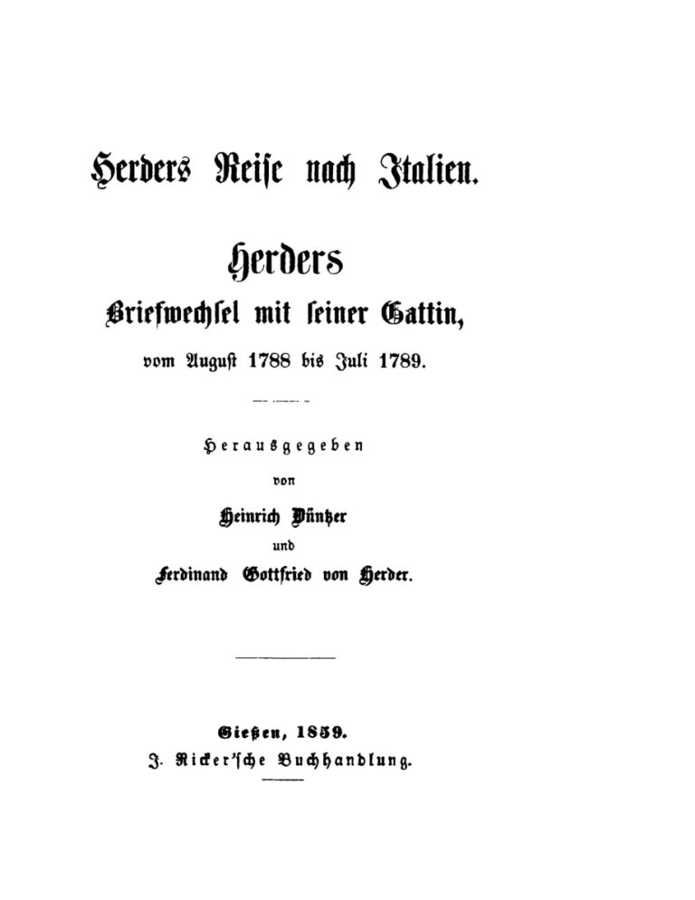 Herders Reise nach Italien German Edition Johann Gottfried Herder Kitap Kapağı