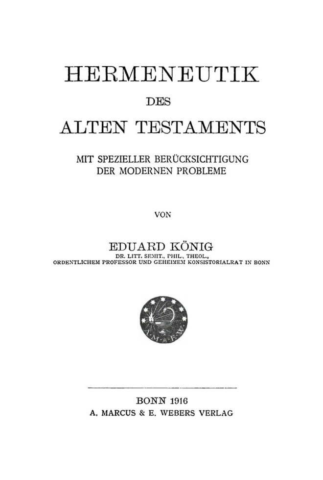 Hermeneutik des Alten Testaments German Edition Eduard Konig Kitap Kapağı