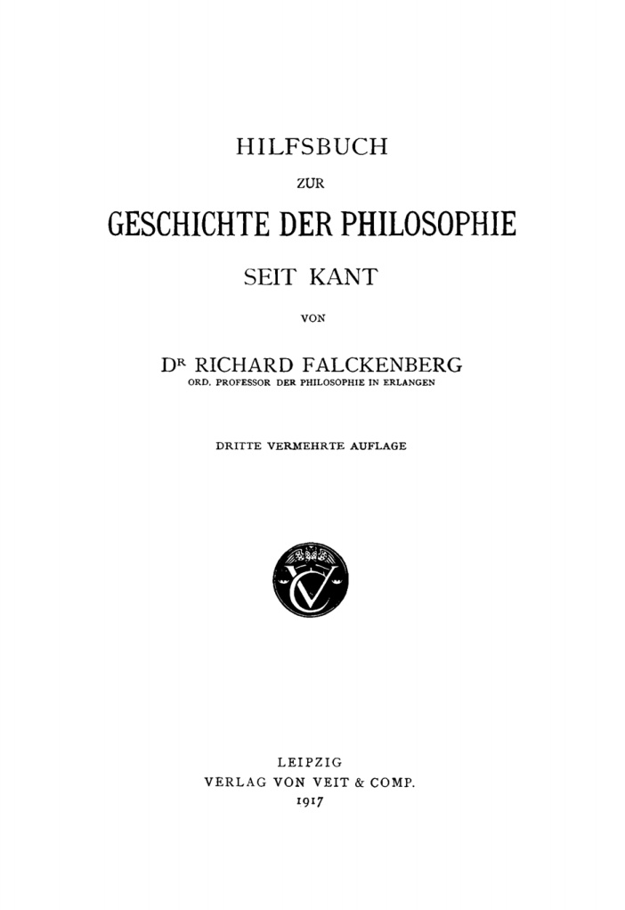 Hilfsbuch zur Geschichte der Philosophie seit Kant German Edition Richard Falckenberg Kitap Kapağı