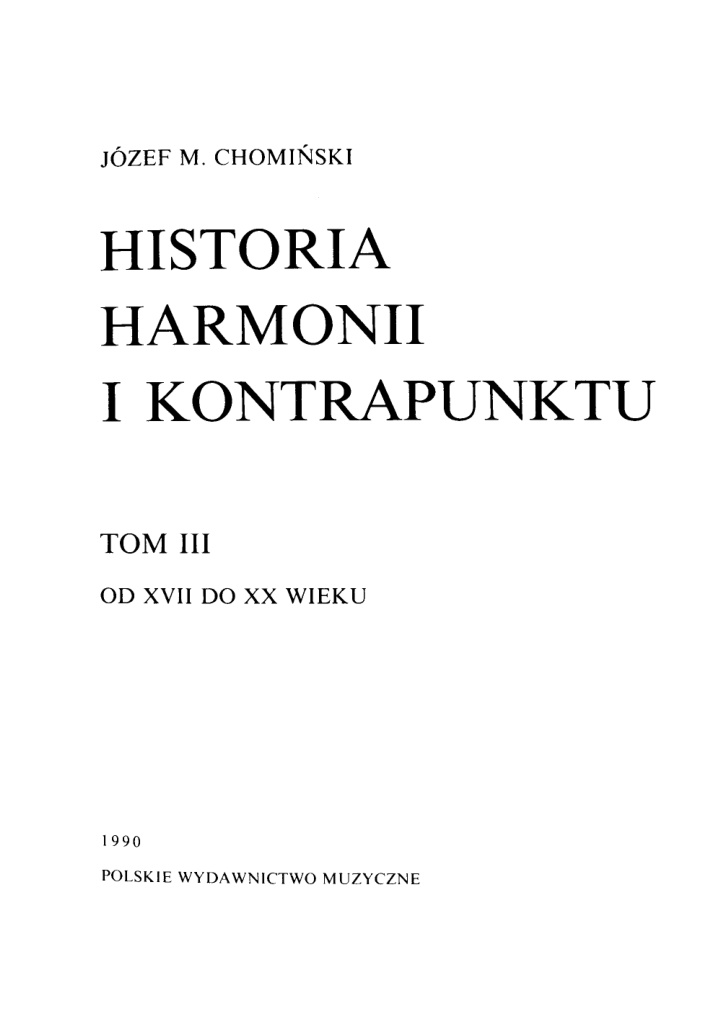 Historia harmonii i kontrapunktu Polish Edition Józef Chomiński Kitap Kapağı