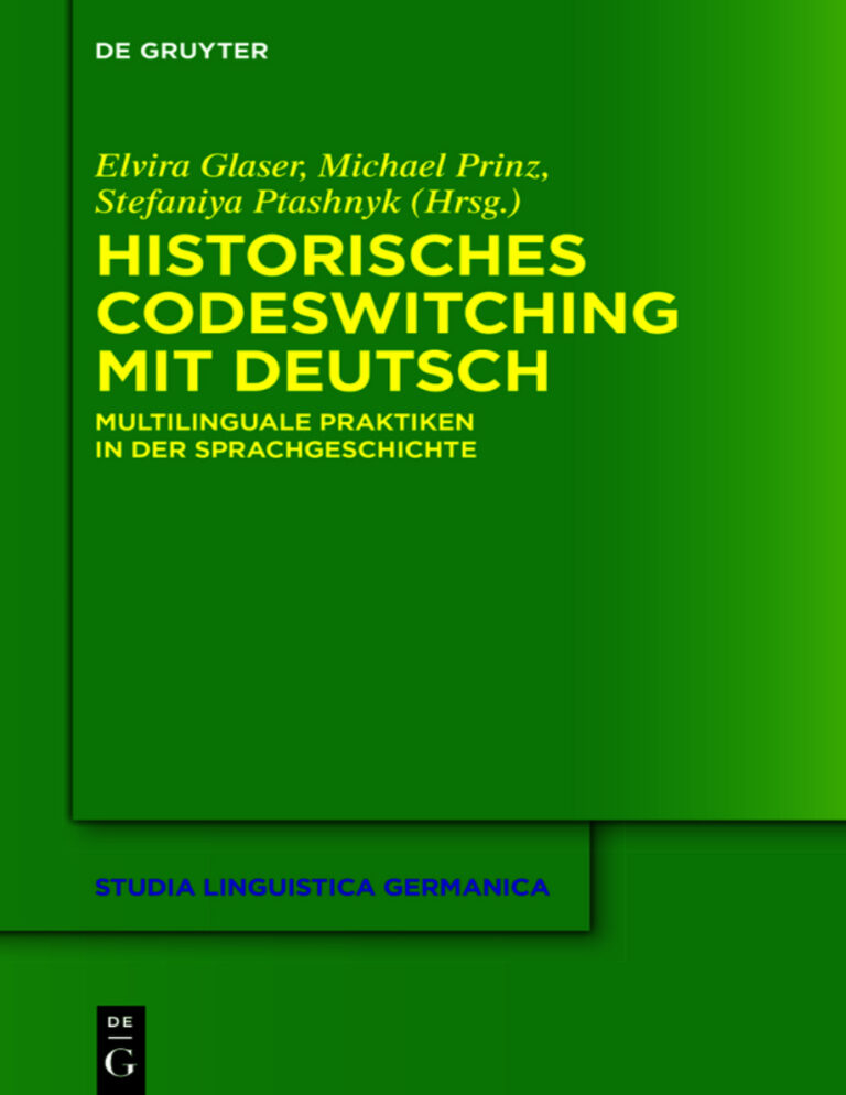 Historisches Codeswitching mit Deutsch German Edition Elvira Glaser Kitap Kapağı
