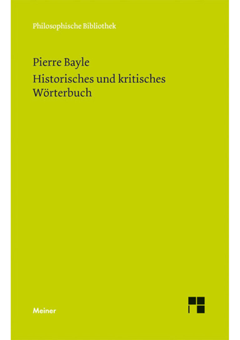 Historisches und kritisches Worterbuch Eine Auswahl German Edition Pierre Bayle Kitap Kapağı