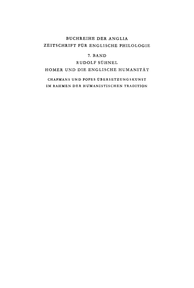 Homer und die englische Humanitat German Edition Rudolf Suhnel Kitap Kapağı