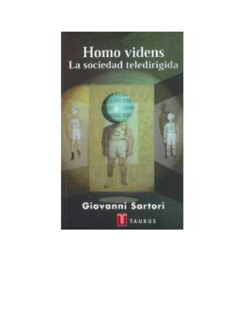 Homo videns Giovanni Sartori Kitap Kapağı