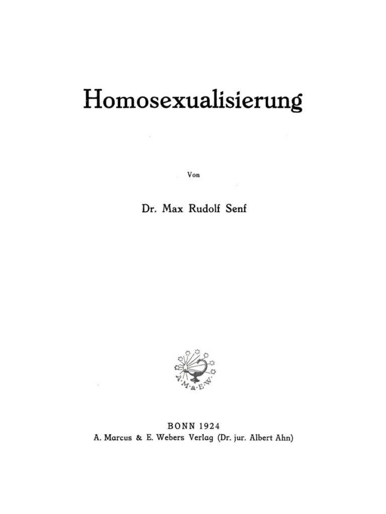 Homosexualisierung German Edition Max Rudolf Senf Kitap Kapağı