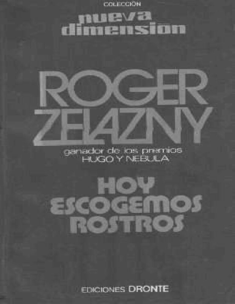 Hoy escogemos rostros Spanish Roger Zelazny Kitap Kapağı