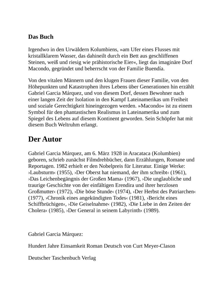 Hundert Jahre Einsamkeit German Edition Gabriel Garcia Marquez Kitap Kapağı