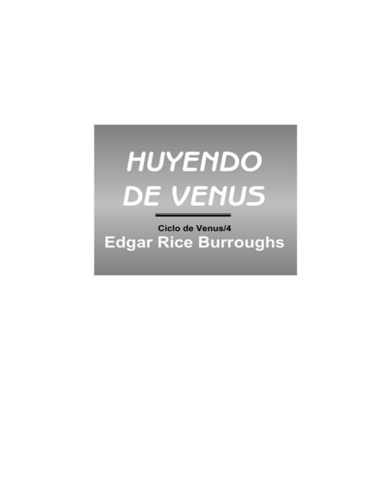 Huyendo de Venus Burroughs Edgar Rice Kitap Kapağı