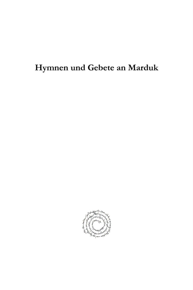 Hymnen und Gebete an Marduk German Edition Johannes Hehn Kitap Kapağı