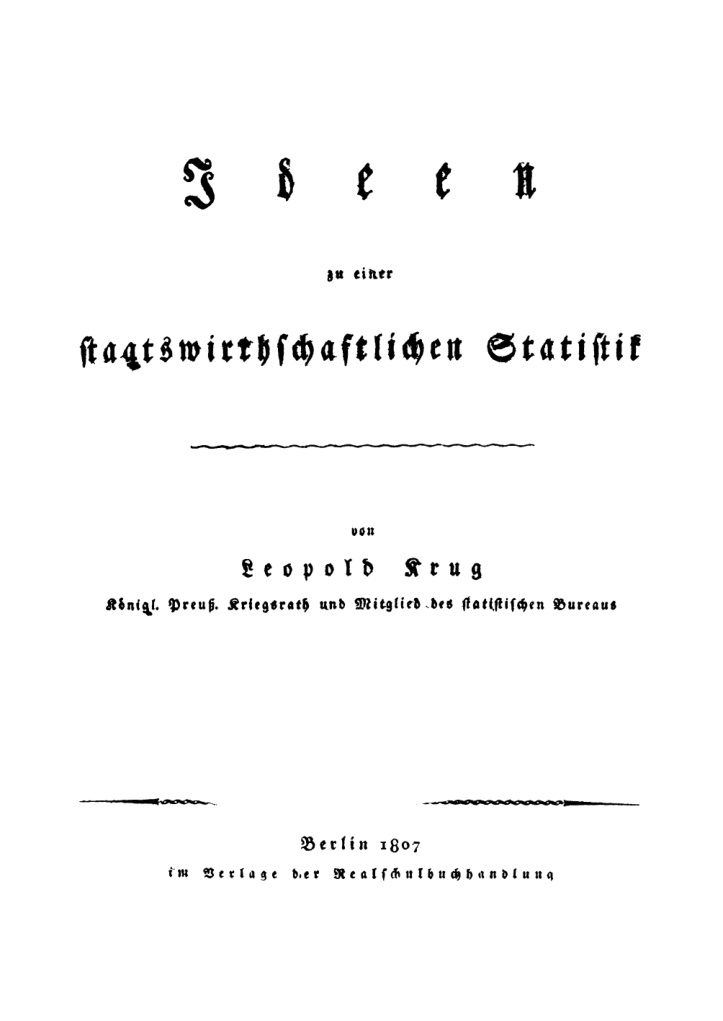 Ideen zu seiner staatswirtschaftlichen Statistik German Edition Leopold Krug Kitap Kapağı