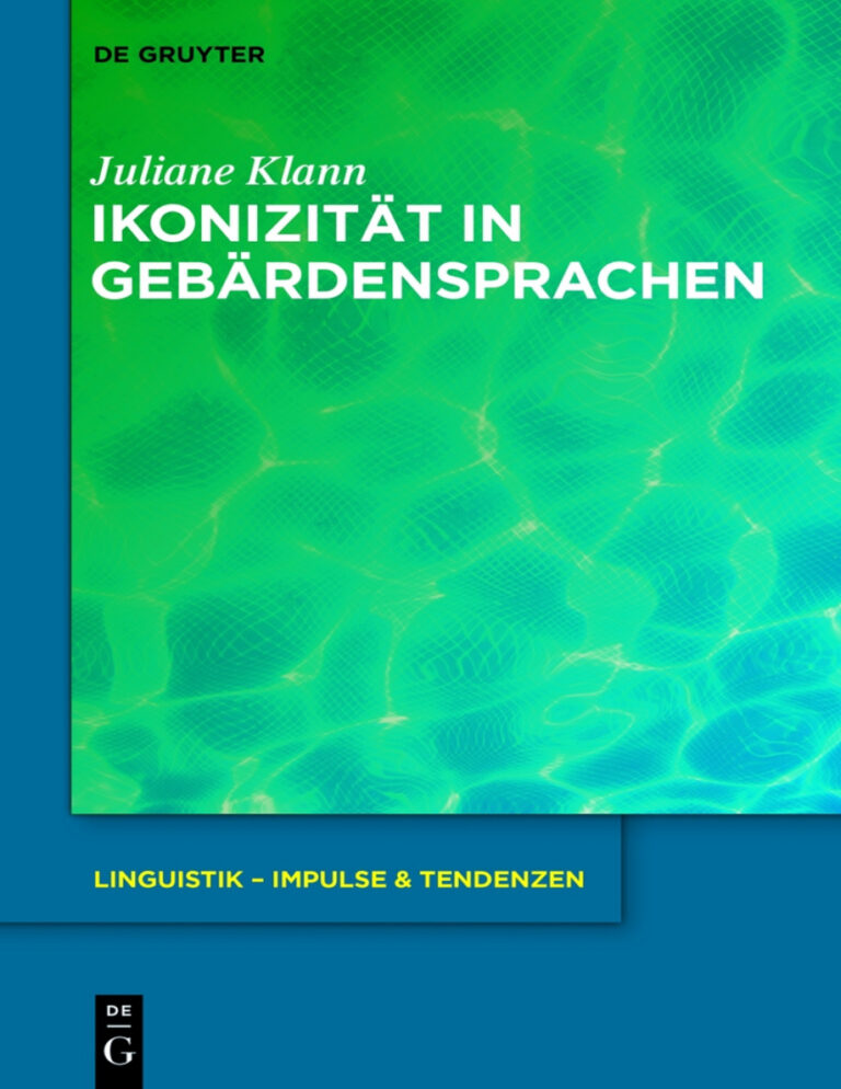 Ikonizitat in Gebardensprachen German Edition Juliane Klann Kitap Kapağı