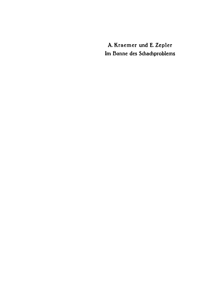 Im Banne des Schachproblems German Edition A Kraemer Kitap Kapağı