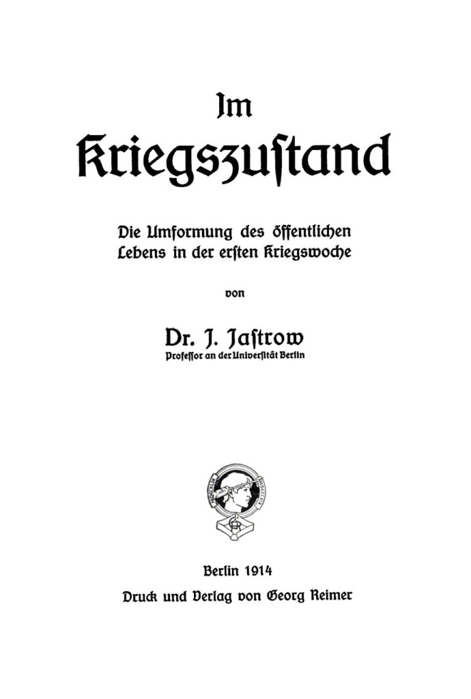 Im Kriegszustand German Edition I Jastrow Kitap Kapağı