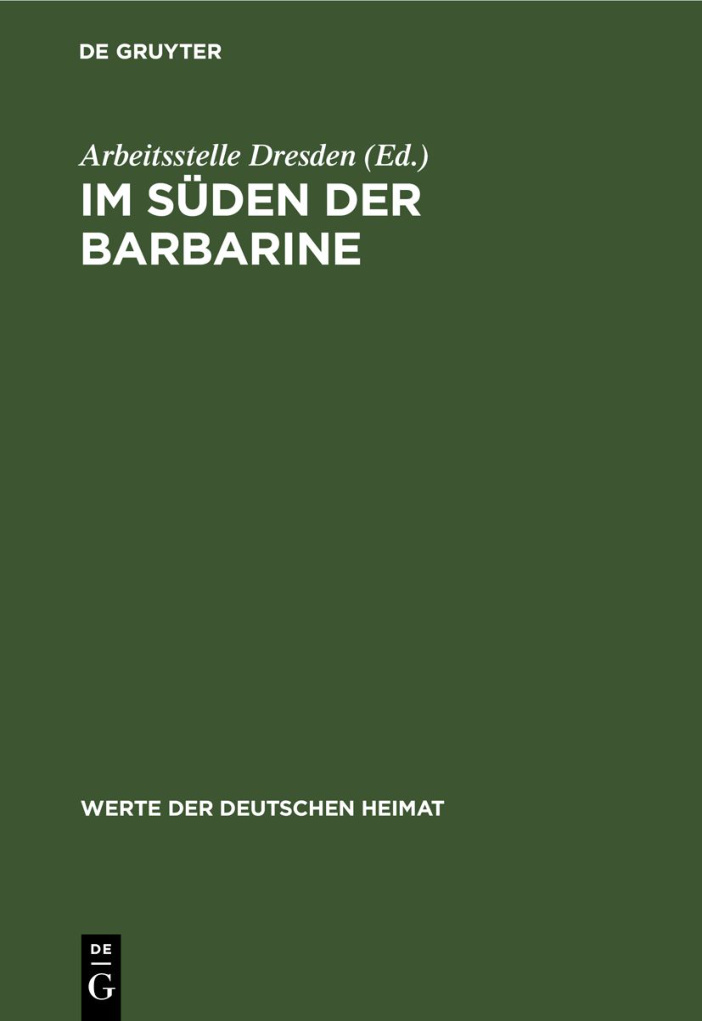 Im Suden der Barbarine German Edition Arbeitsstelle Dresden Kitap Kapağı
