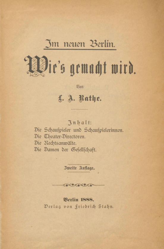 Im neuen Berlin Wies gemacht wird German Edition L A Rathe Kitap Kapağı