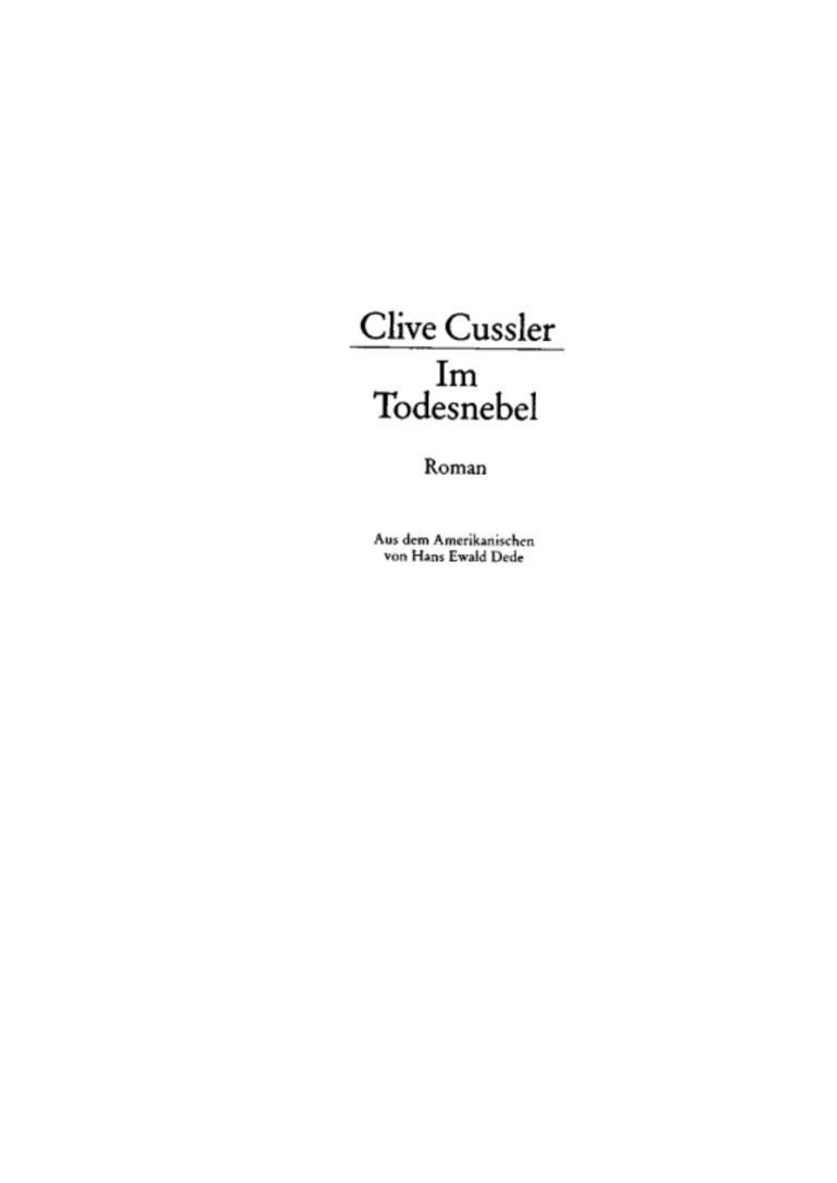 Im todesnebel German Edition Cussler Clive Kitap Kapağı