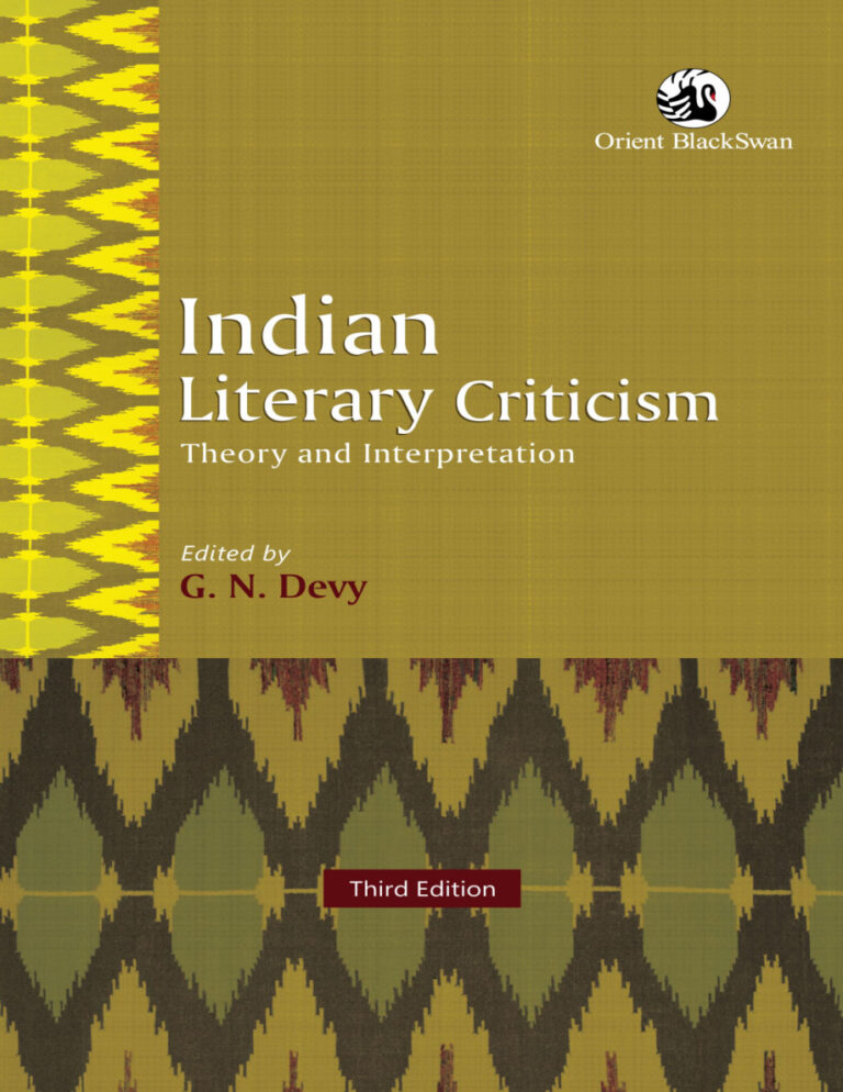 Indian literary criticism GN Devy Kitap Kapağı