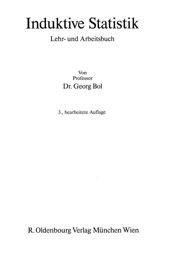 Induktive Statistik German Edition Georg Bol Kitap Kapağı