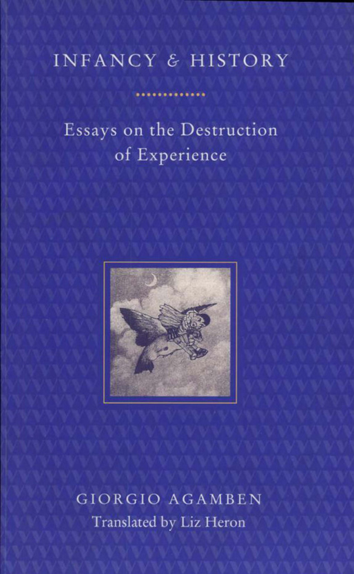 Infancy and History Giorgio Agamben Kitap Kapağı