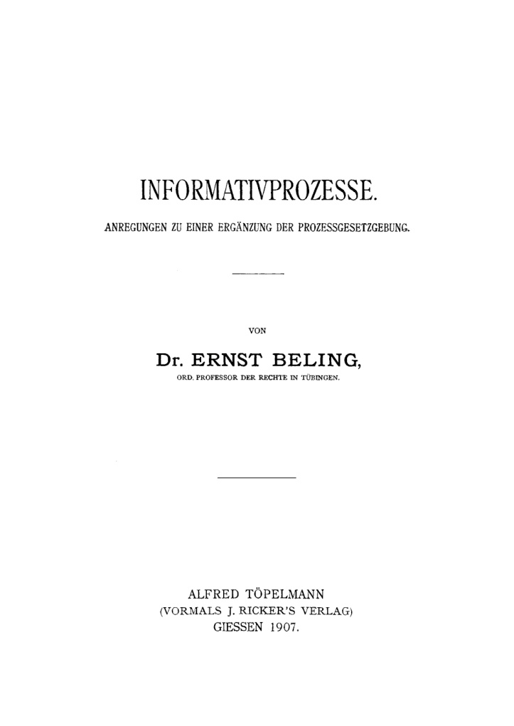 Informativprozesse German Edition Ernst Beling Kitap Kapağı