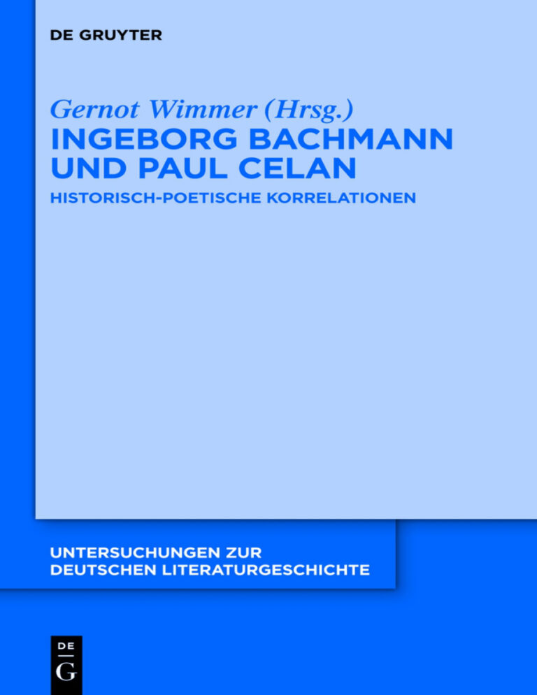Ingeborg Bachmann und Paul Celan German Edition Gernot Wimmer Kitap Kapağı