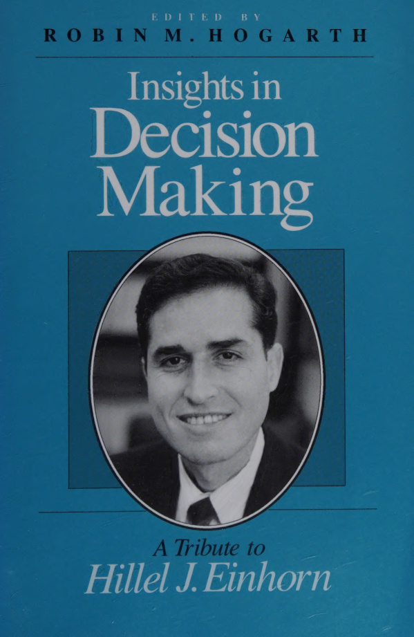Insights in Decision Making Robin M Hogarth Kitap Kapağı
