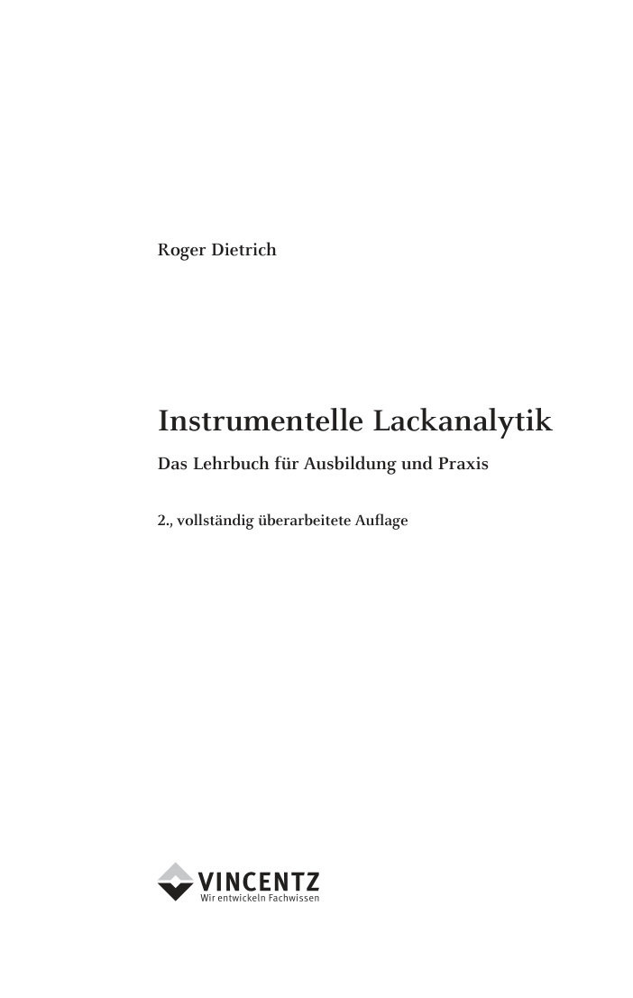 Instrumentelle Lackanalytik German Edition Roger Dietrich Kitap Kapağı