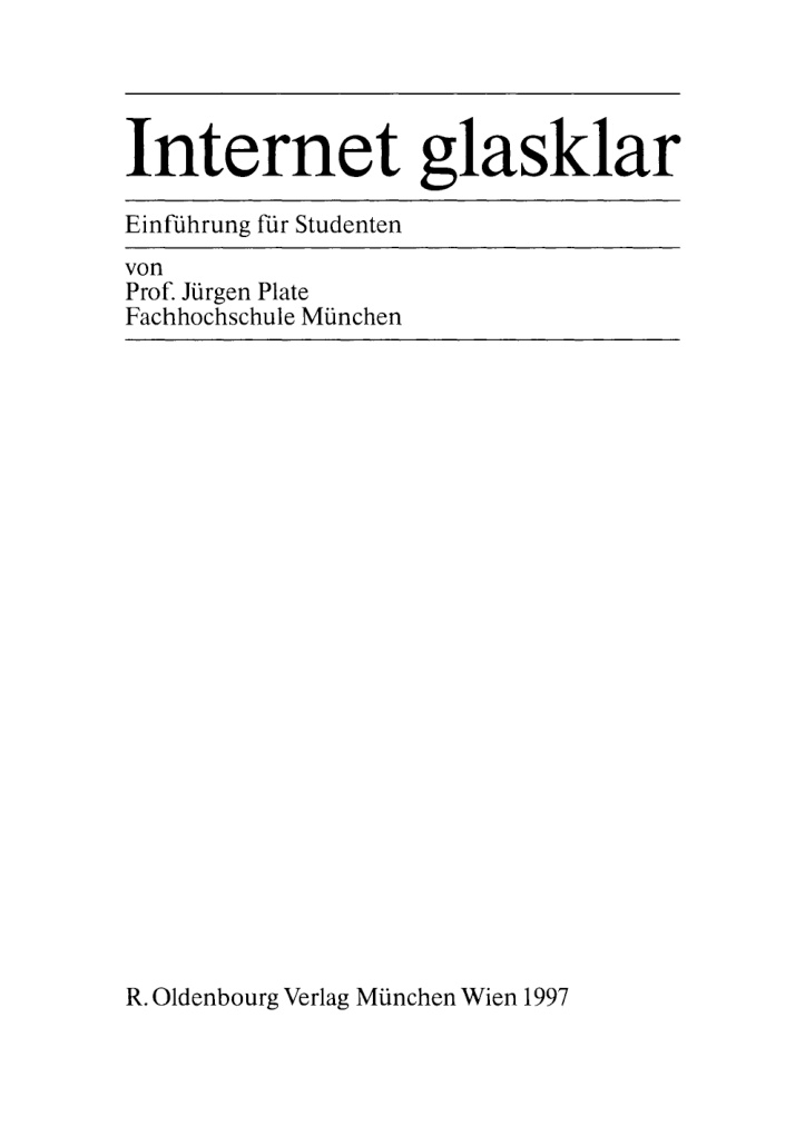 Internet glasklar German Edition Jurgen Plate Kitap Kapağı